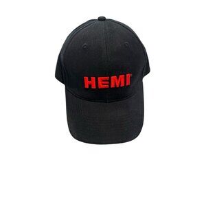 Dodge HEMI Adjustable Hat Black Embroidered Logo Baseball Cap Mopar Automotive
